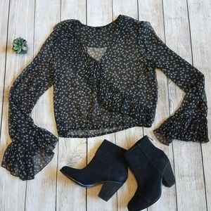 Anna Sui Sheer Bell Sleeve Blouse D